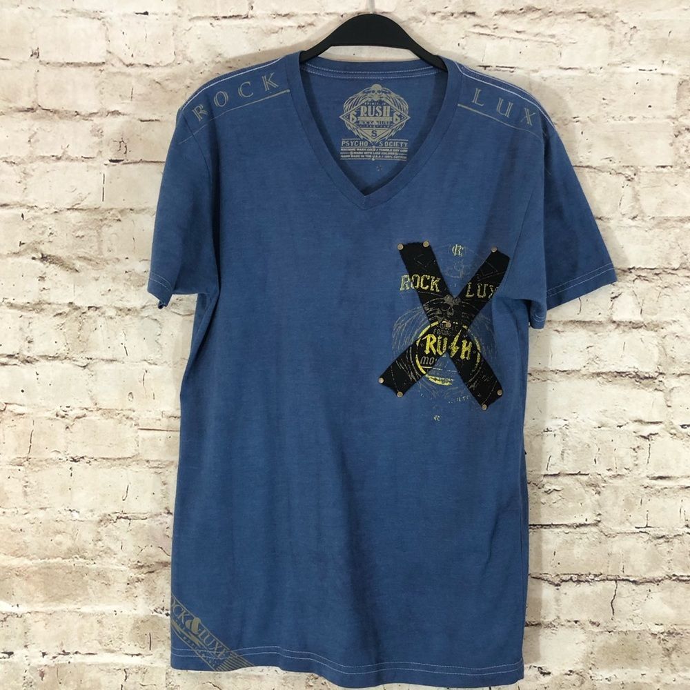 NWOT Rush couture lux blue short sleeve t-shirt S